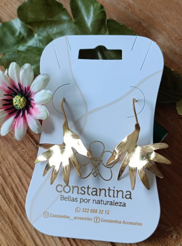 Aretes Flor Ave del Paraíso Bronce